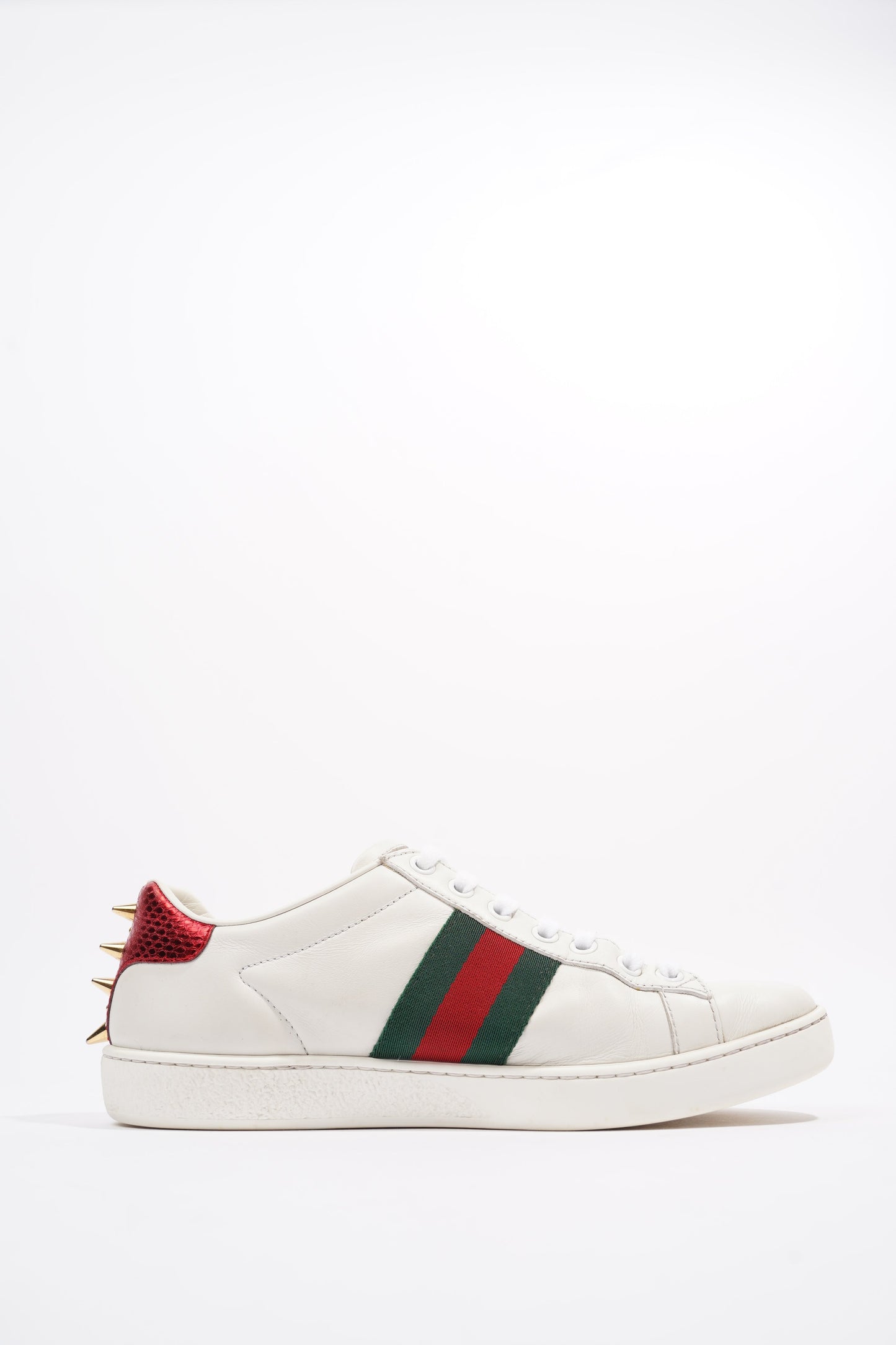 Gucci Ace Pearl And Spike White / Red / Green Leather EU 36 UK 3