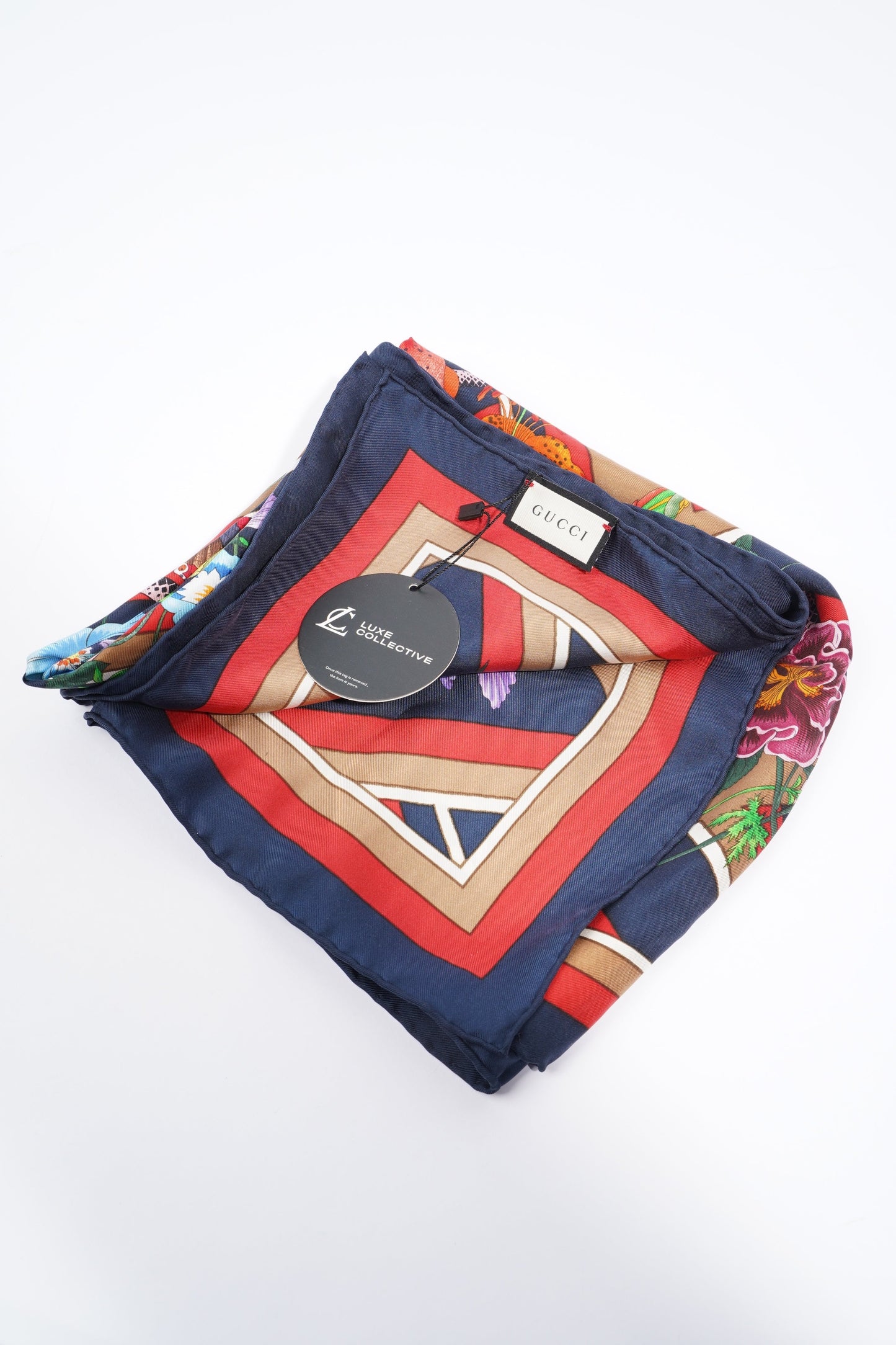 Gucci Flora Chevron Snake Multi Coloured Pattern Silk