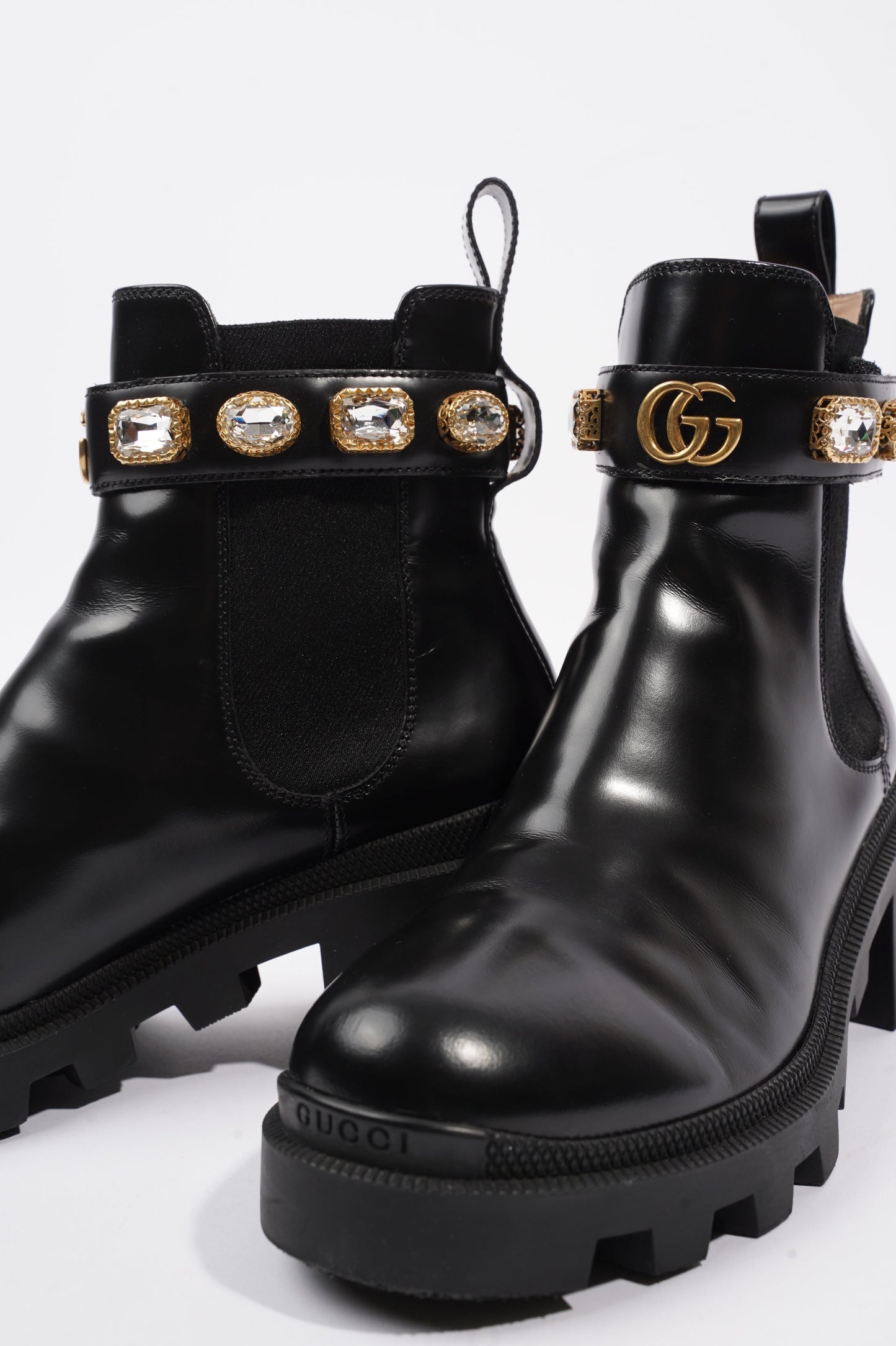 Gucci Ankle Boot Black Leather EU 37.5 UK 4.5