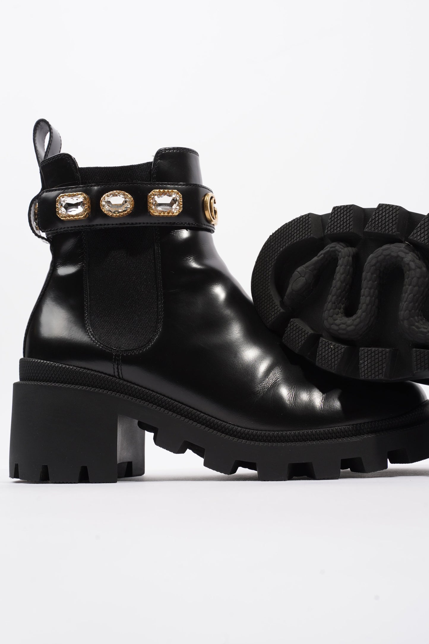 Gucci Ankle Boot Black Leather EU 37.5 UK 4.5