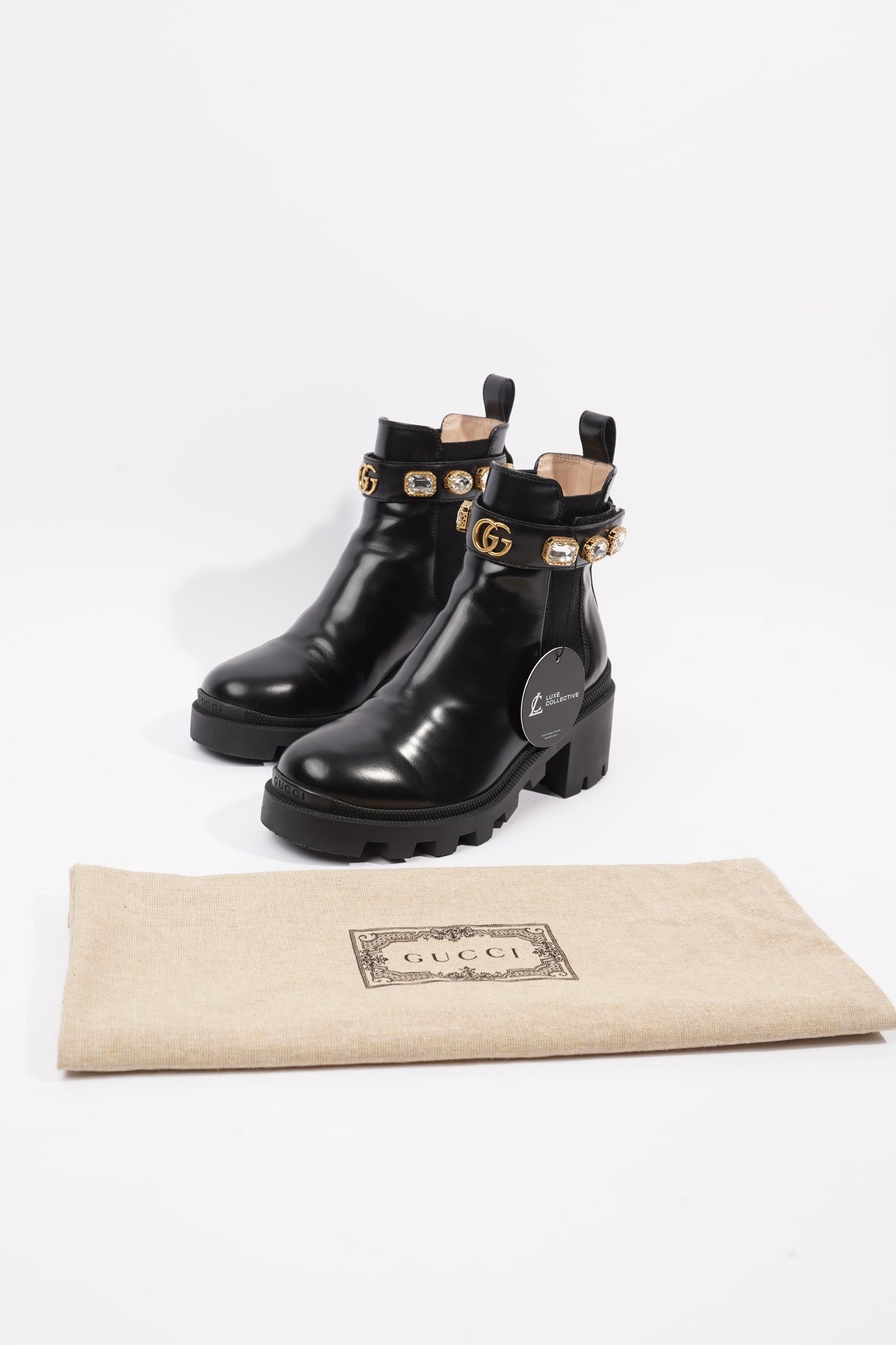 Gucci Ankle Boot Black Leather EU 37.5 UK 4.5