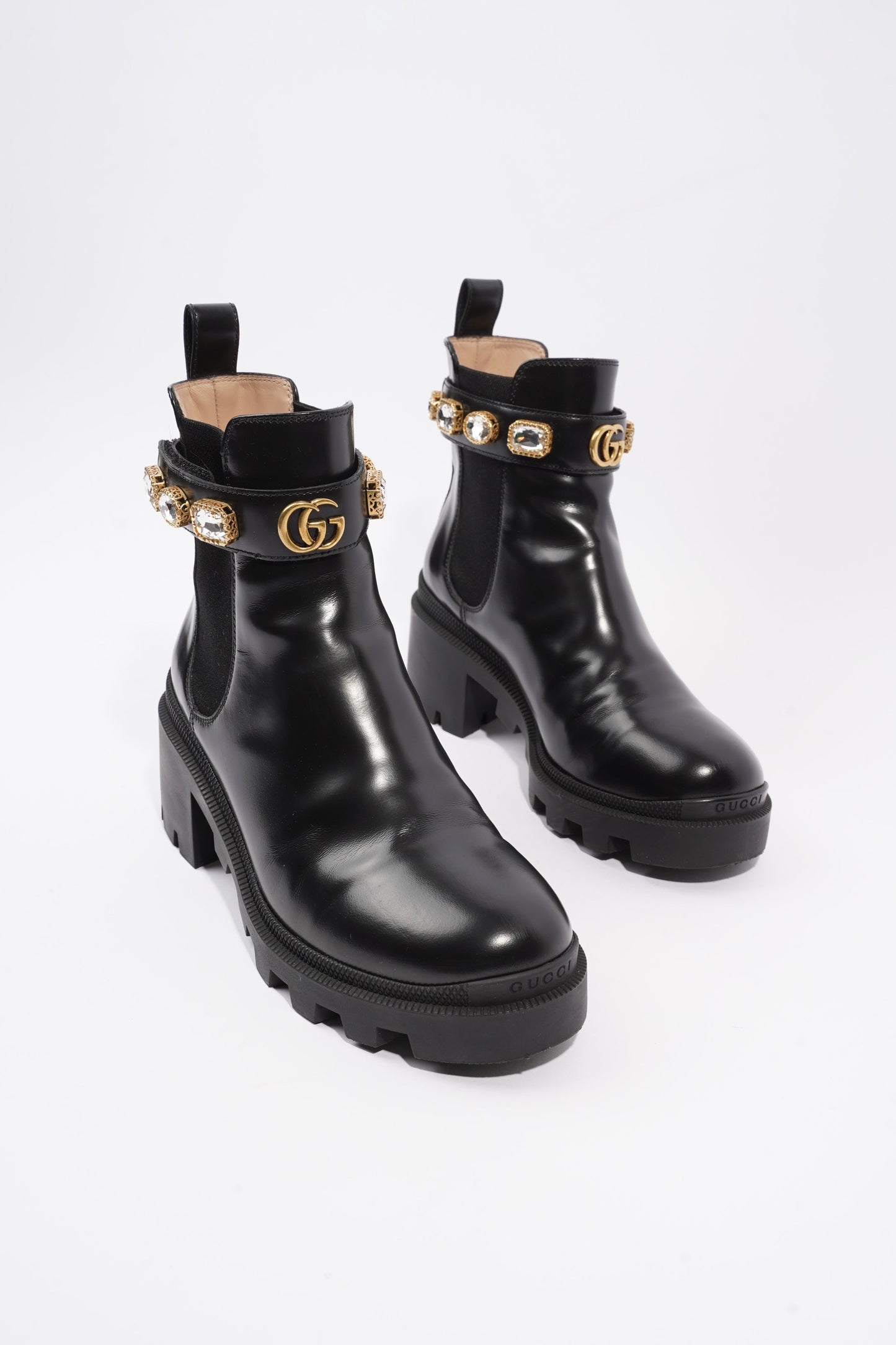 Gucci Ankle Boot Black Leather EU 37.5 UK 4.5