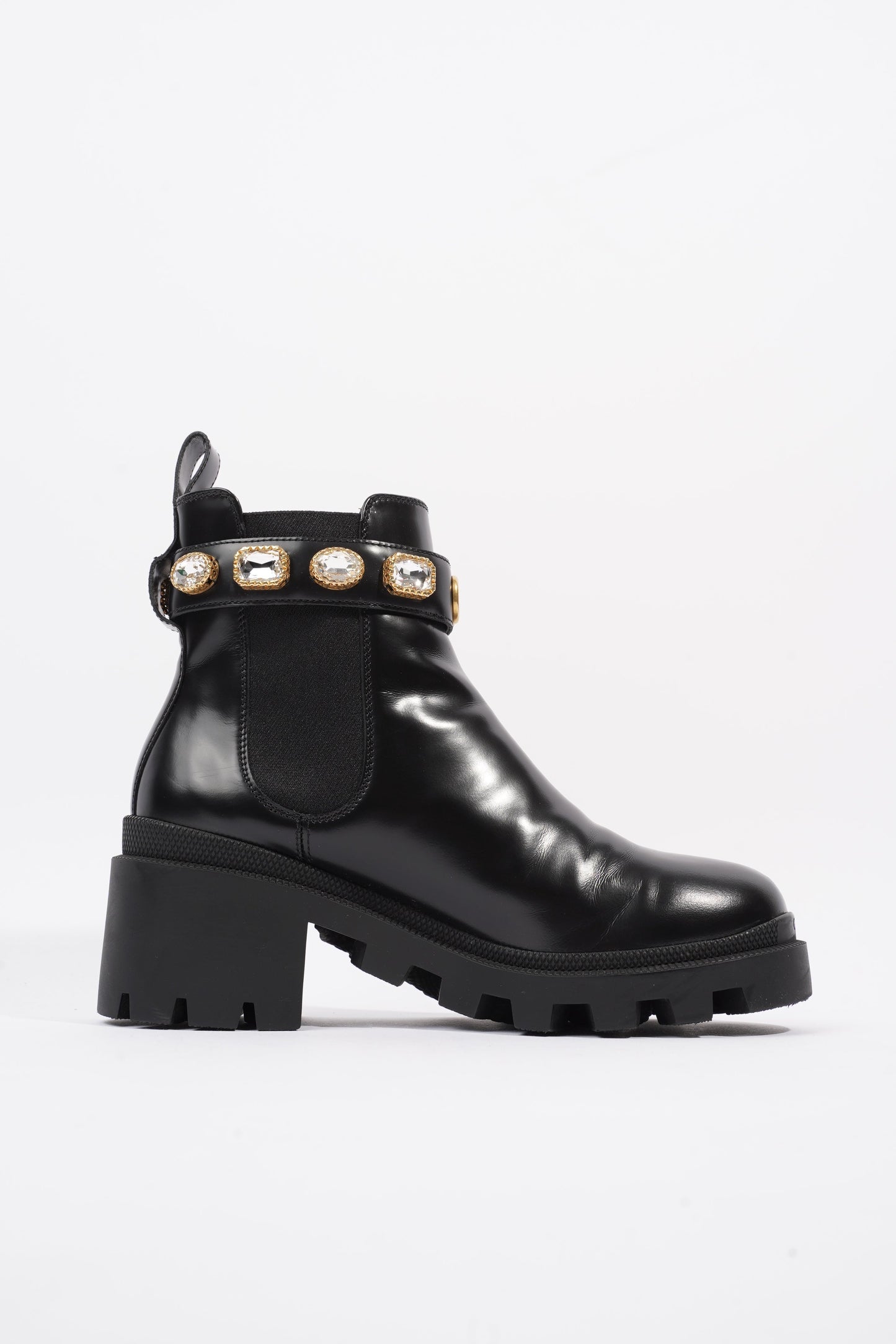 Gucci Ankle Boot Black Leather EU 37.5 UK 4.5