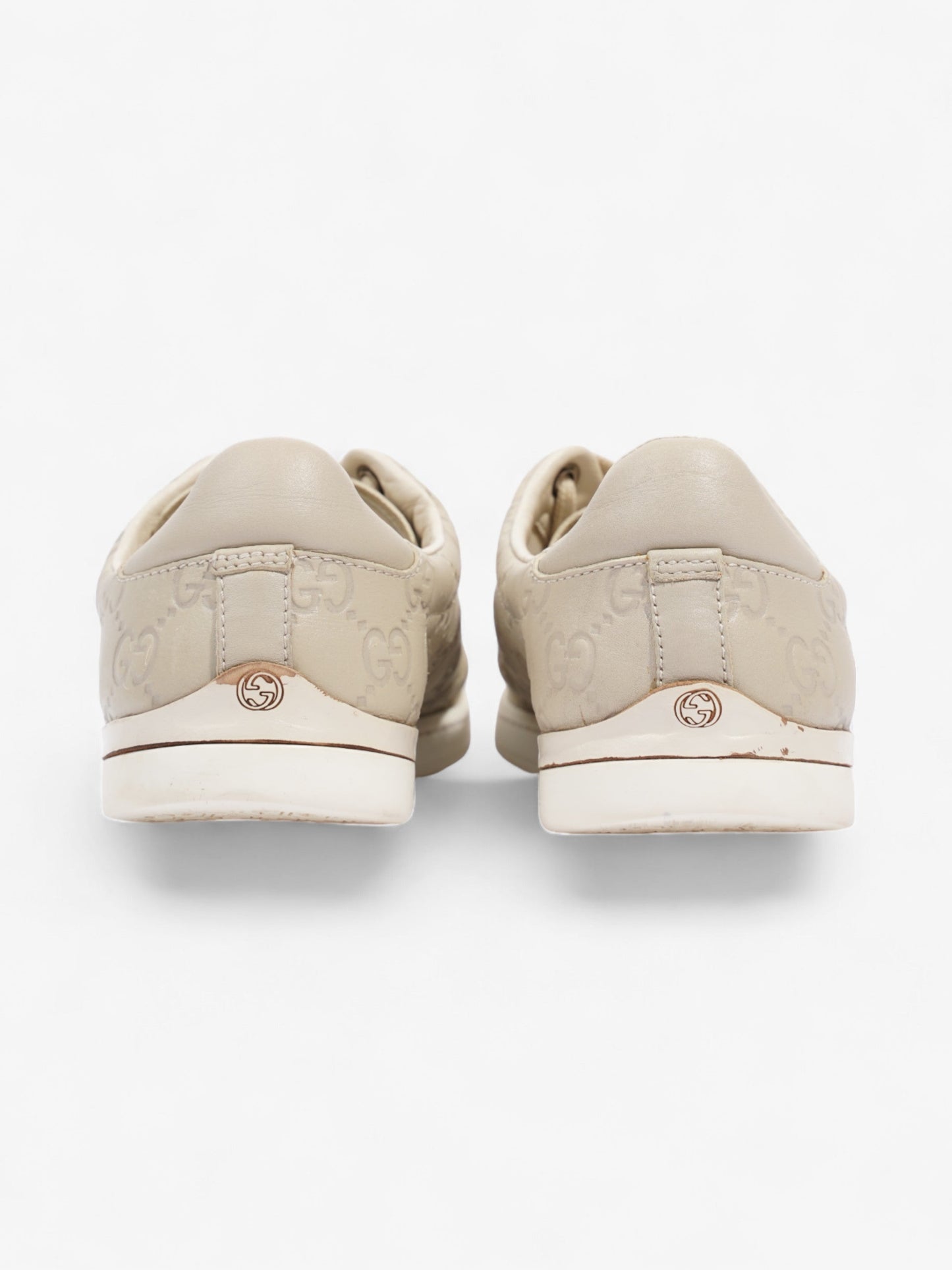 Gucci GG Embossed Ace Beige Embossed Leather EU 37 UK 4