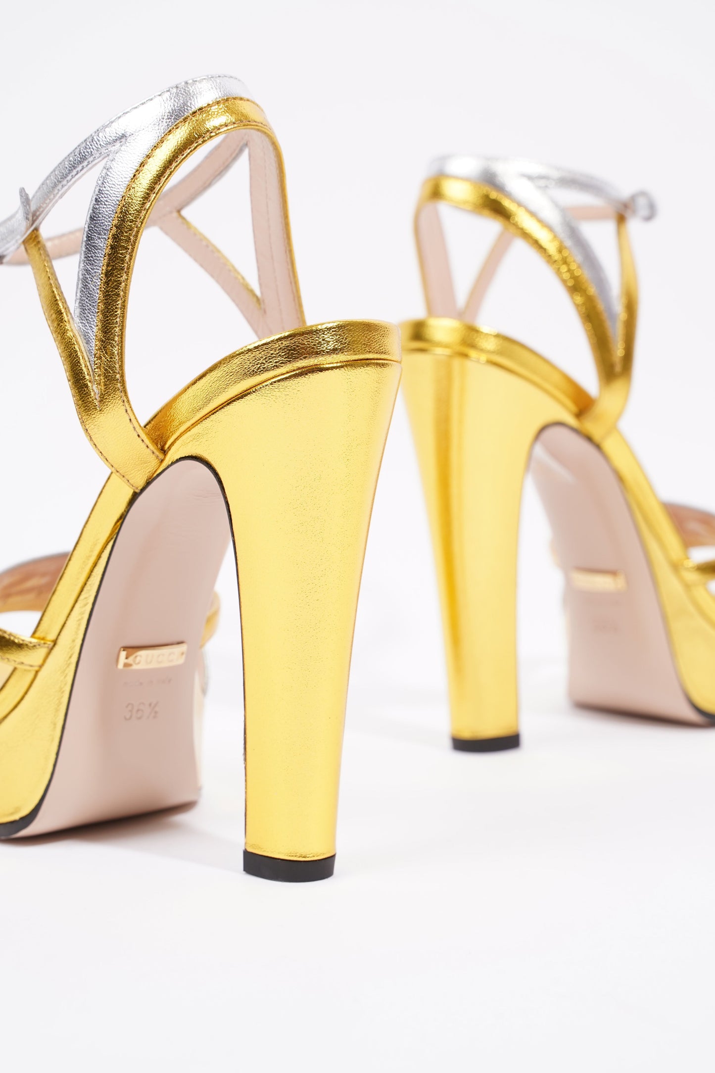 Gucci Alison Gold / Silver Leather EU 36.5 UK 3.5