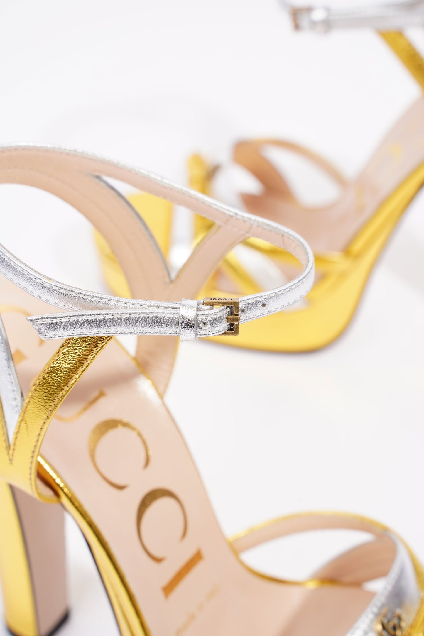 Gucci Alison Gold / Silver Leather EU 36.5 UK 3.5