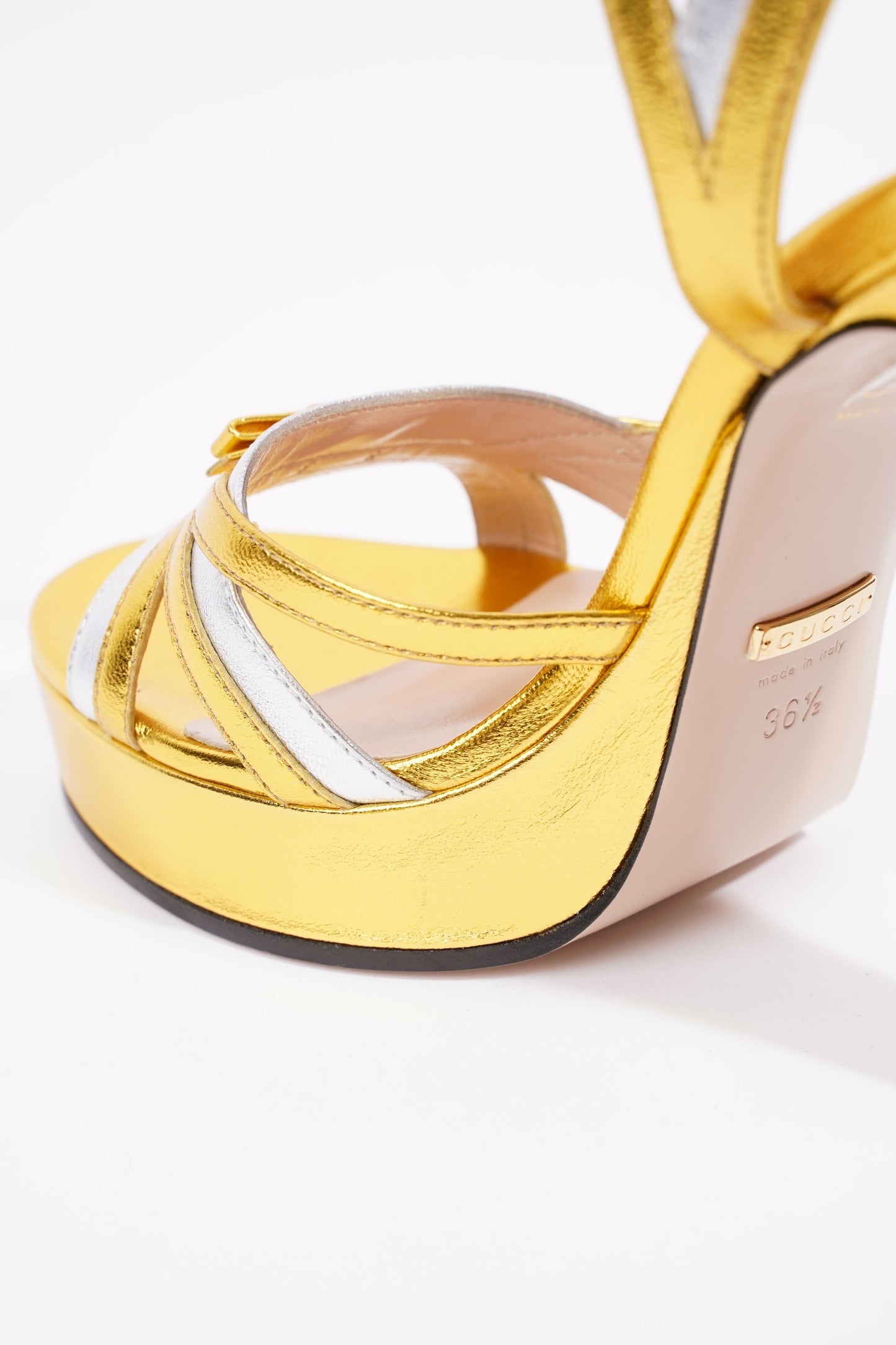 Gucci Alison Gold / Silver Leather EU 36.5 UK 3.5