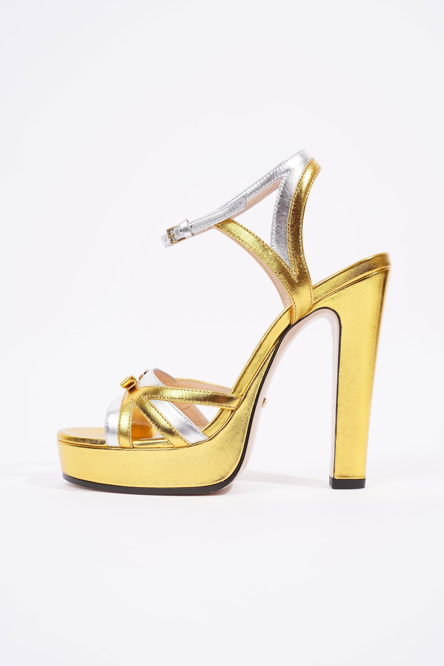 Gucci Alison Gold / Silver Leather EU 36.5 UK 3.5