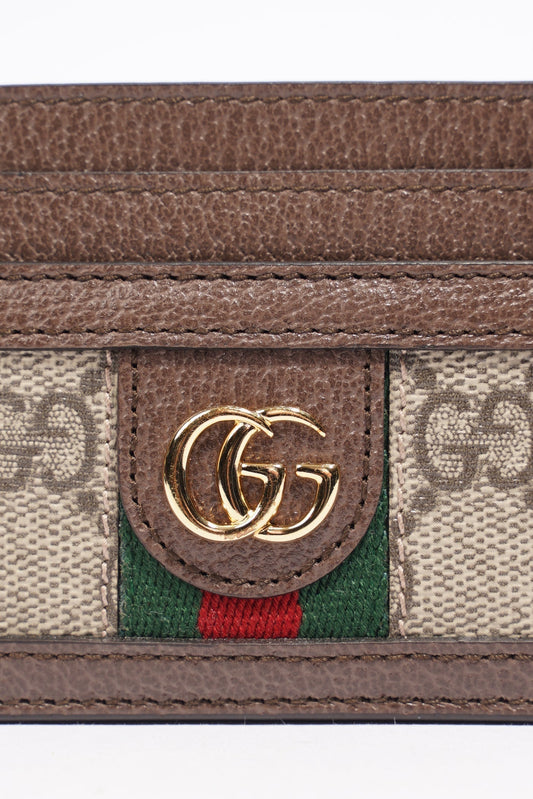 Gucci GG Ophidia Card Case Brown GG Supreme Leather
