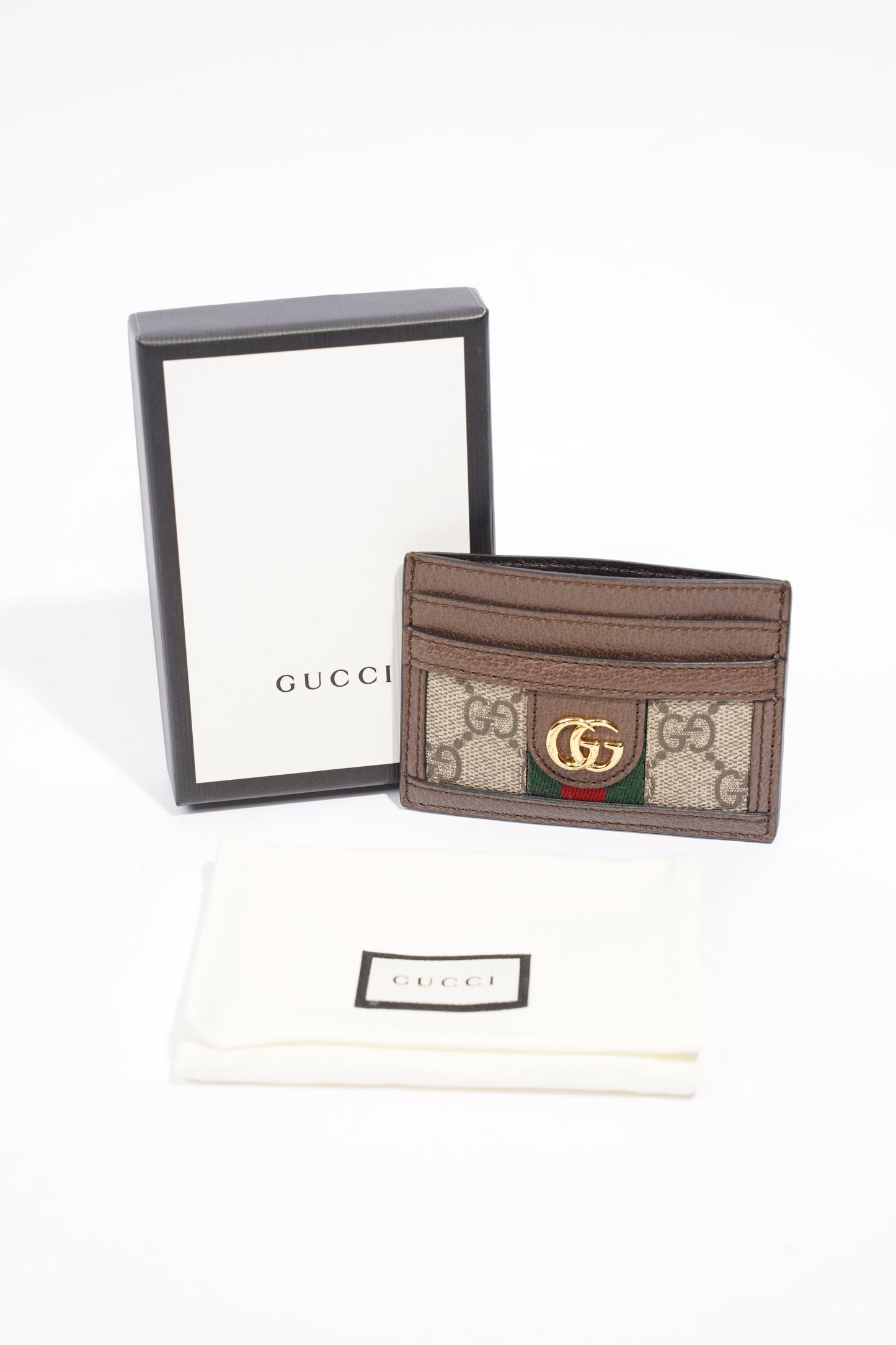 Gucci GG Ophidia Card Case Brown GG Supreme Leather