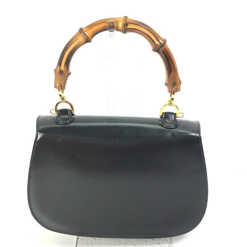 GUCCI Handbag 000 1951 Leather / Bamboo black turn lock old gucci Bamboo Women Used