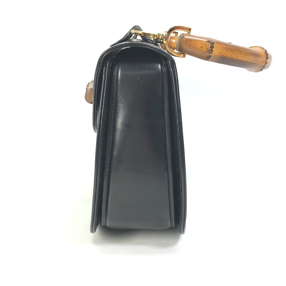 GUCCI Handbag 000 1951 Leather / Bamboo black turn lock old gucci Bamboo Women Used