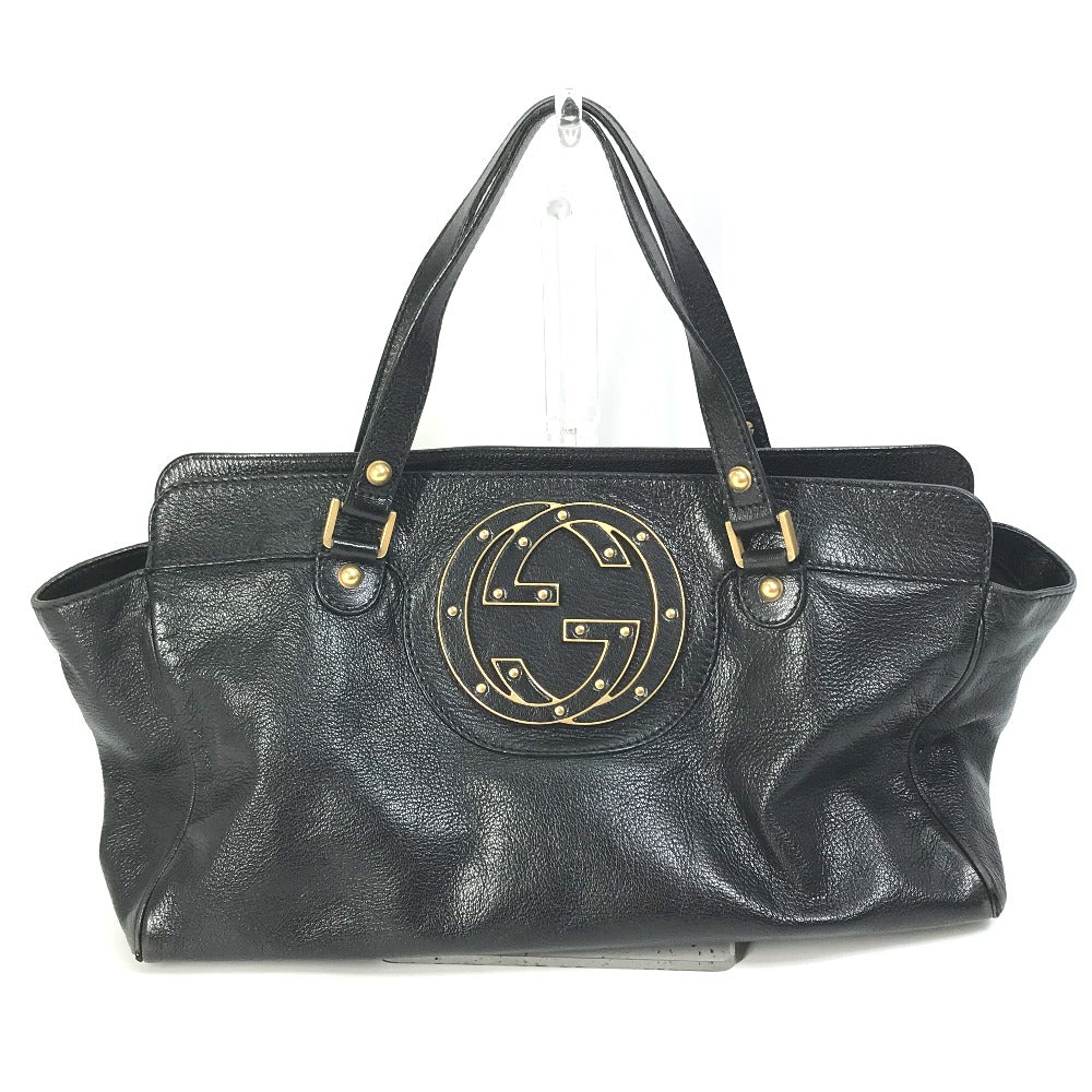 GUCCI Handbag 121551 leather black Interlocking G blondie studs Women Used