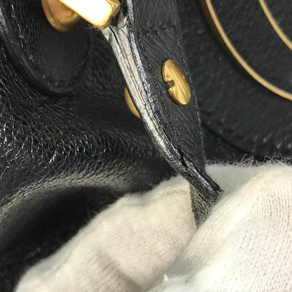 GUCCI Handbag 121551 leather black Interlocking G blondie studs Women Used