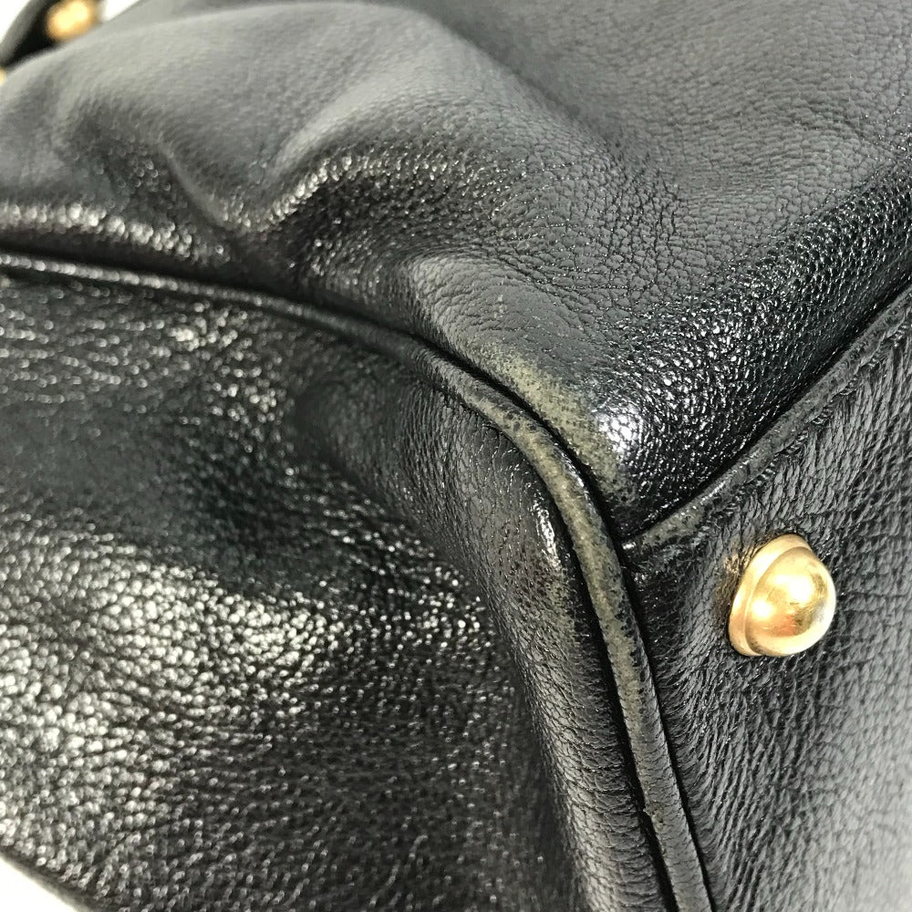 GUCCI Handbag 121551 leather black Interlocking G blondie studs Women Used