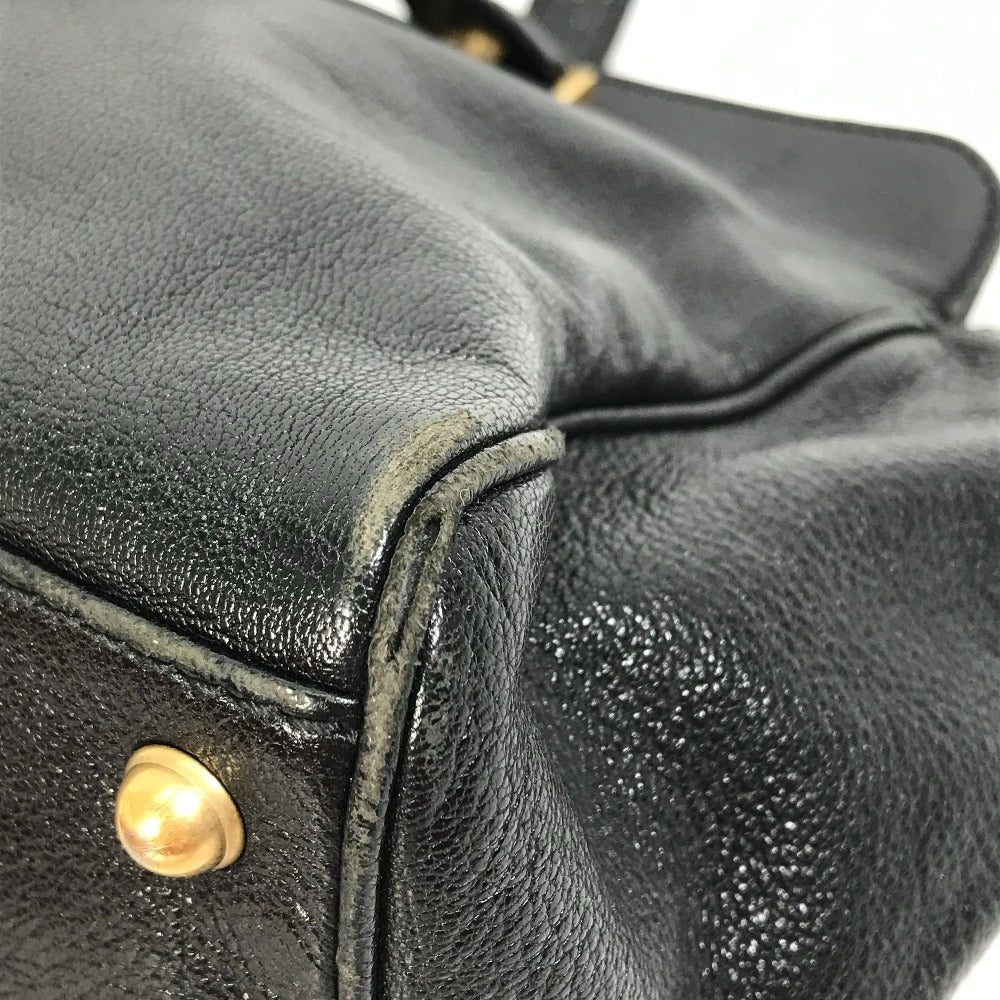 GUCCI Handbag 121551 leather black Interlocking G blondie studs Women Used