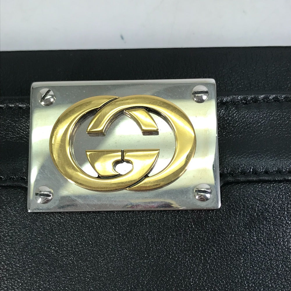 GUCCI Handbag 630595 leather black Tote Bag Interlocking G Women Used