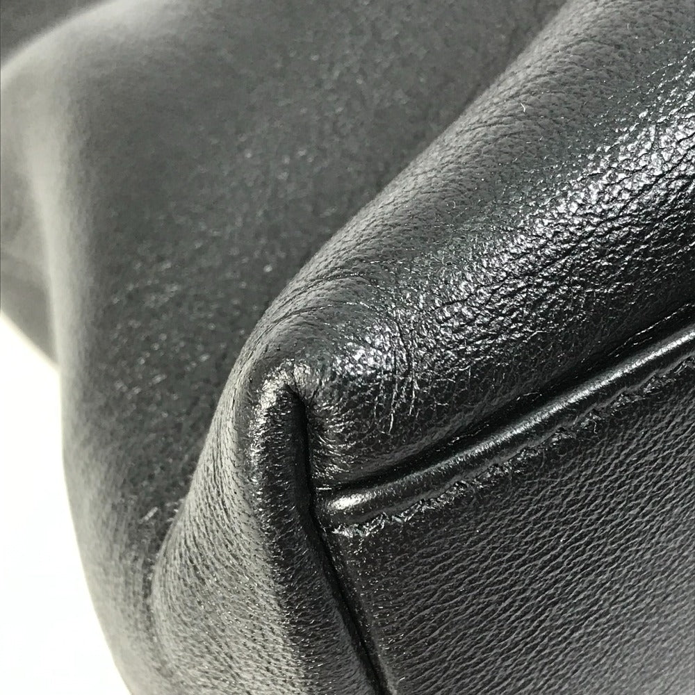 GUCCI Handbag 630595 leather black Tote Bag Interlocking G Women Used