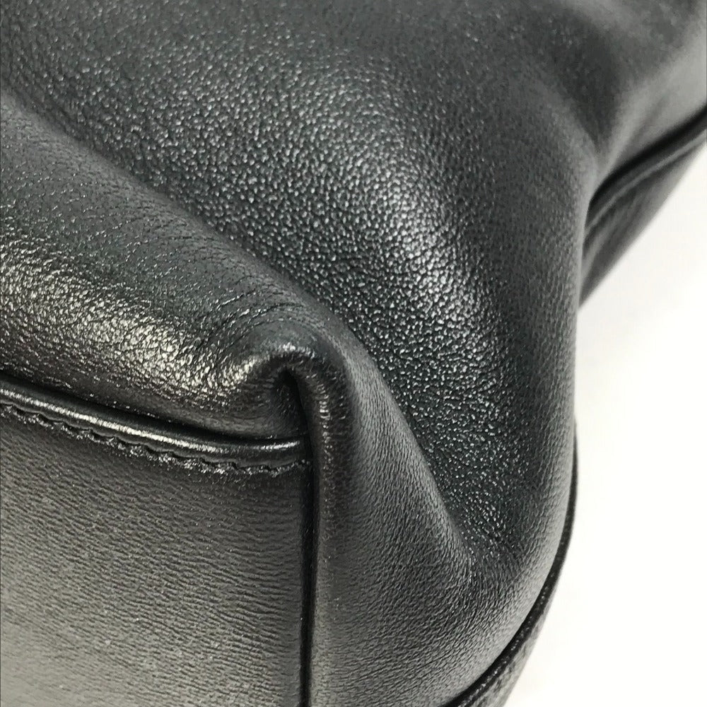 GUCCI Handbag 630595 leather black Tote Bag Interlocking G Women Used