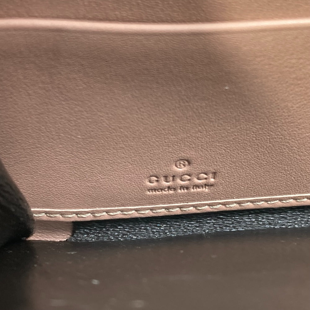 GUCCI Long Wallet Purse 257003 leather pink MAYFAI Ribbon Guccissima Ribbon Women Used