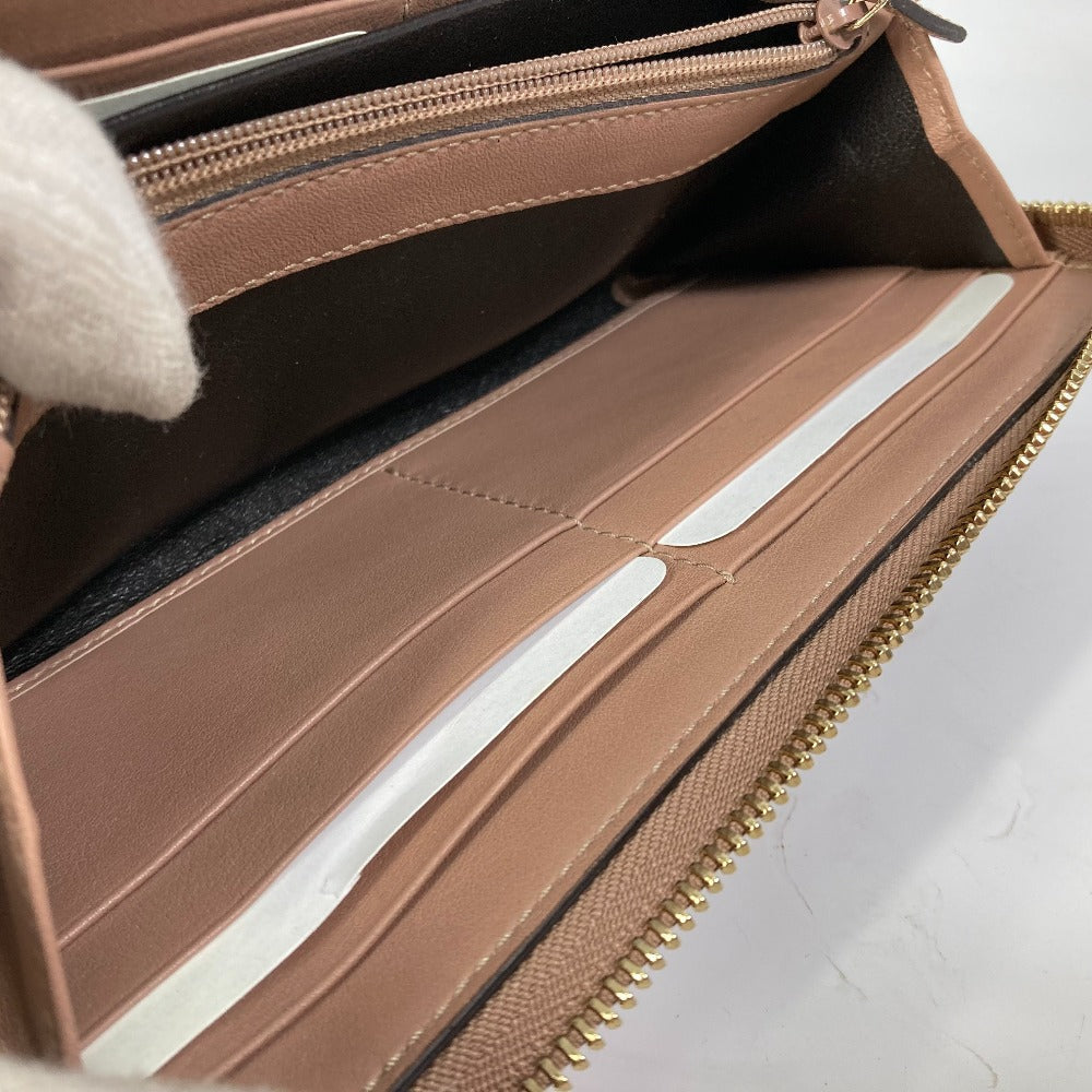 GUCCI Long Wallet Purse 257003 leather pink MAYFAI Ribbon Guccissima Ribbon Women Used
