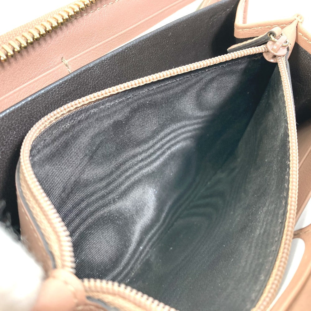 GUCCI Long Wallet Purse 257003 leather pink MAYFAI Ribbon Guccissima Ribbon Women Used