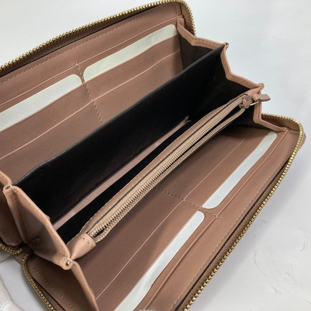 GUCCI Long Wallet Purse 257003 leather pink MAYFAI Ribbon Guccissima Ribbon Women Used