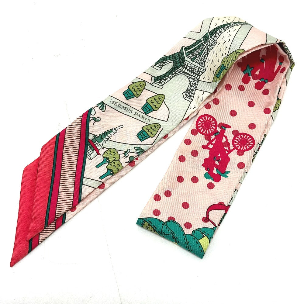 HERMES scarf silk pink Twilly Women Used