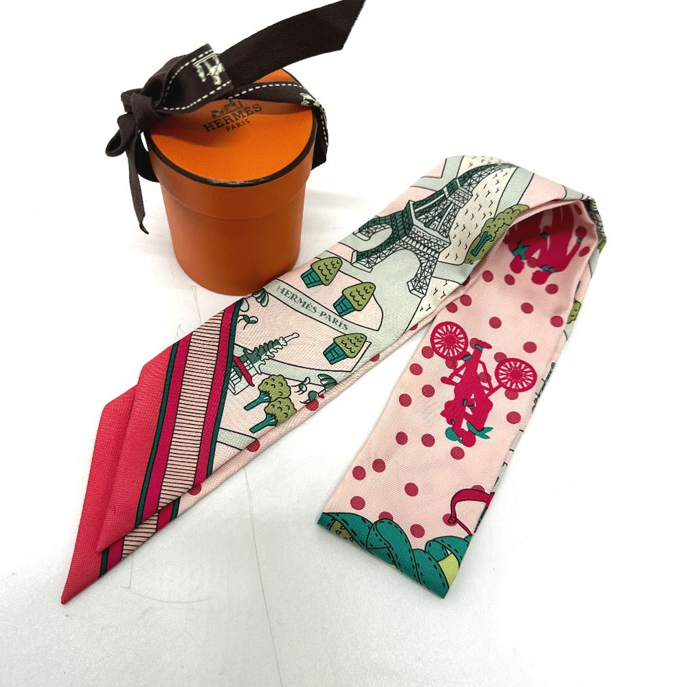 HERMES scarf silk pink Twilly Women Used