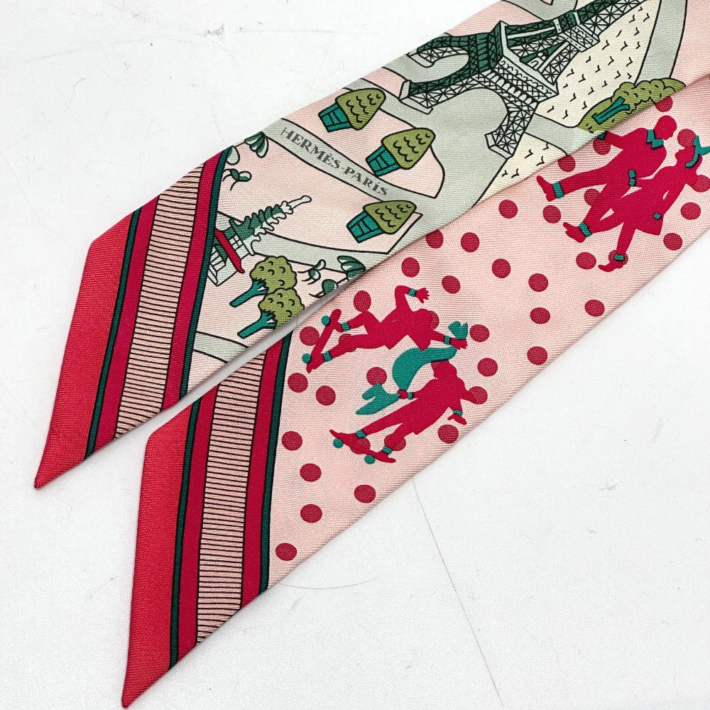 HERMES scarf silk pink Twilly Women Used