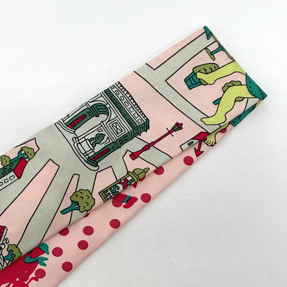 HERMES scarf silk pink Twilly Women Used