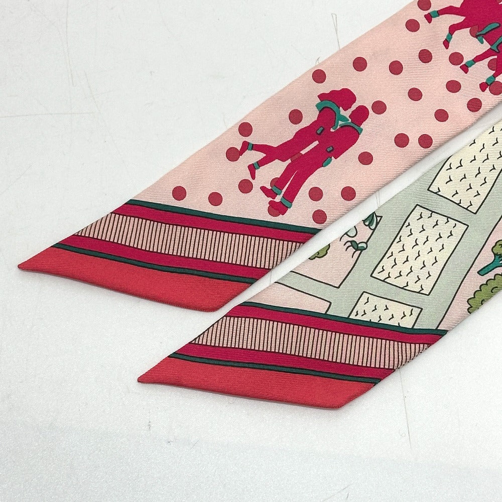 HERMES scarf silk pink Twilly Women Used