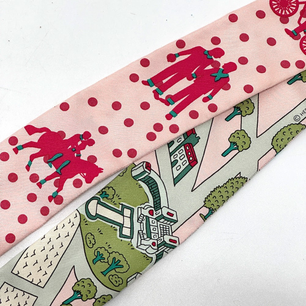 HERMES scarf silk pink Twilly Women Used