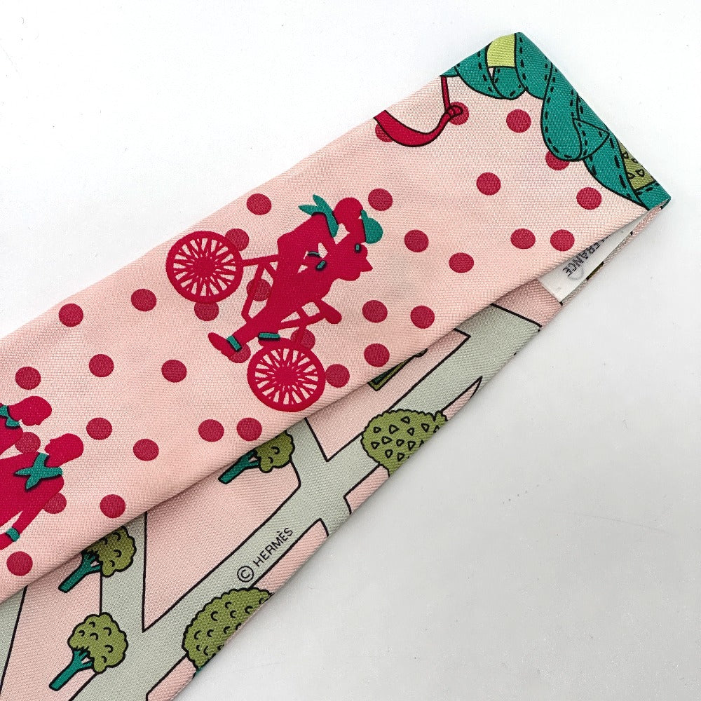 HERMES scarf silk pink Twilly Women Used
