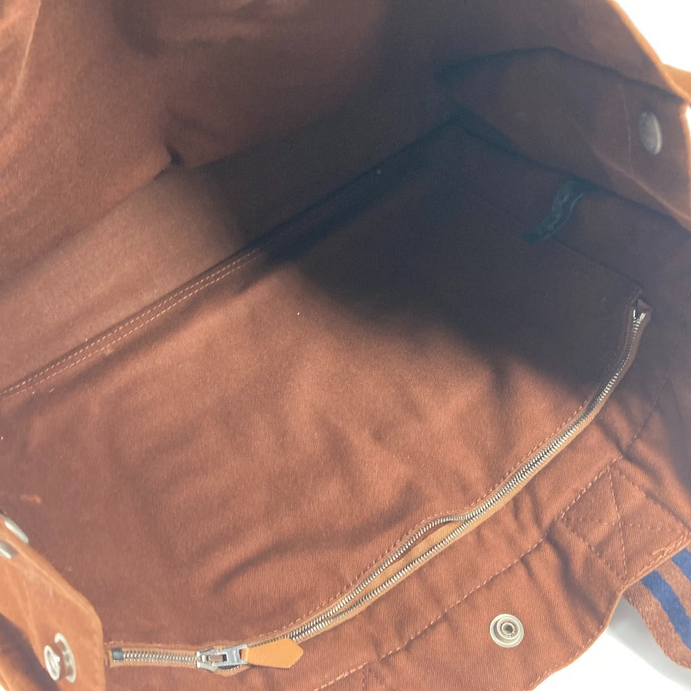 HERMES Tote Bag canvas Brown Handbag Fool ToeTote MM