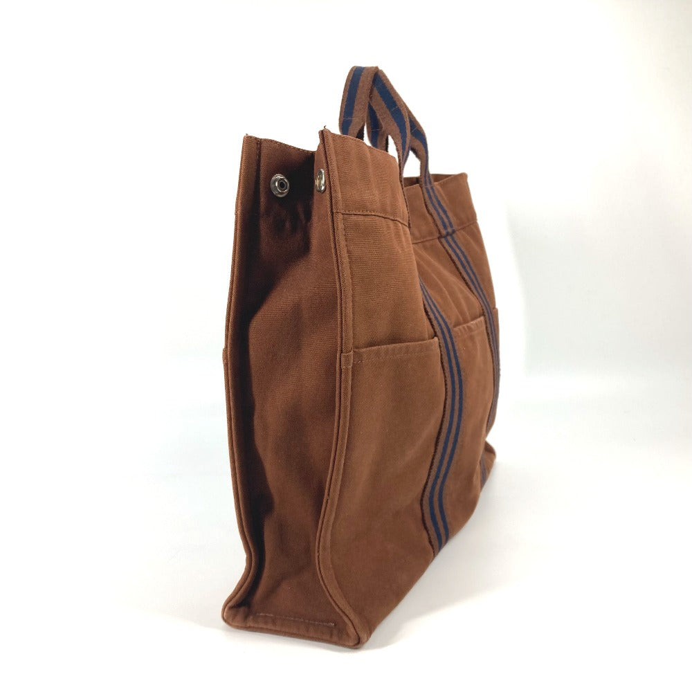 HERMES Tote Bag canvas Brown Handbag Fool ToeTote MM