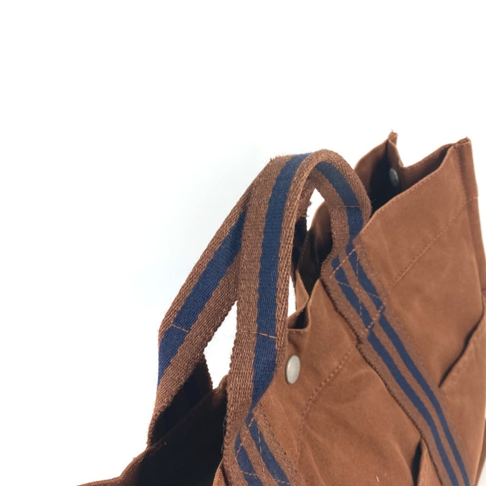 HERMES Tote Bag canvas Brown Handbag Fool ToeTote MM
