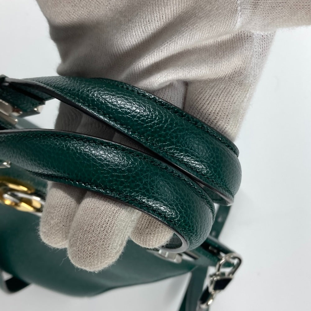 GUCCI Handbag 569712 leather green Zumi Small GG Women Secondhand
