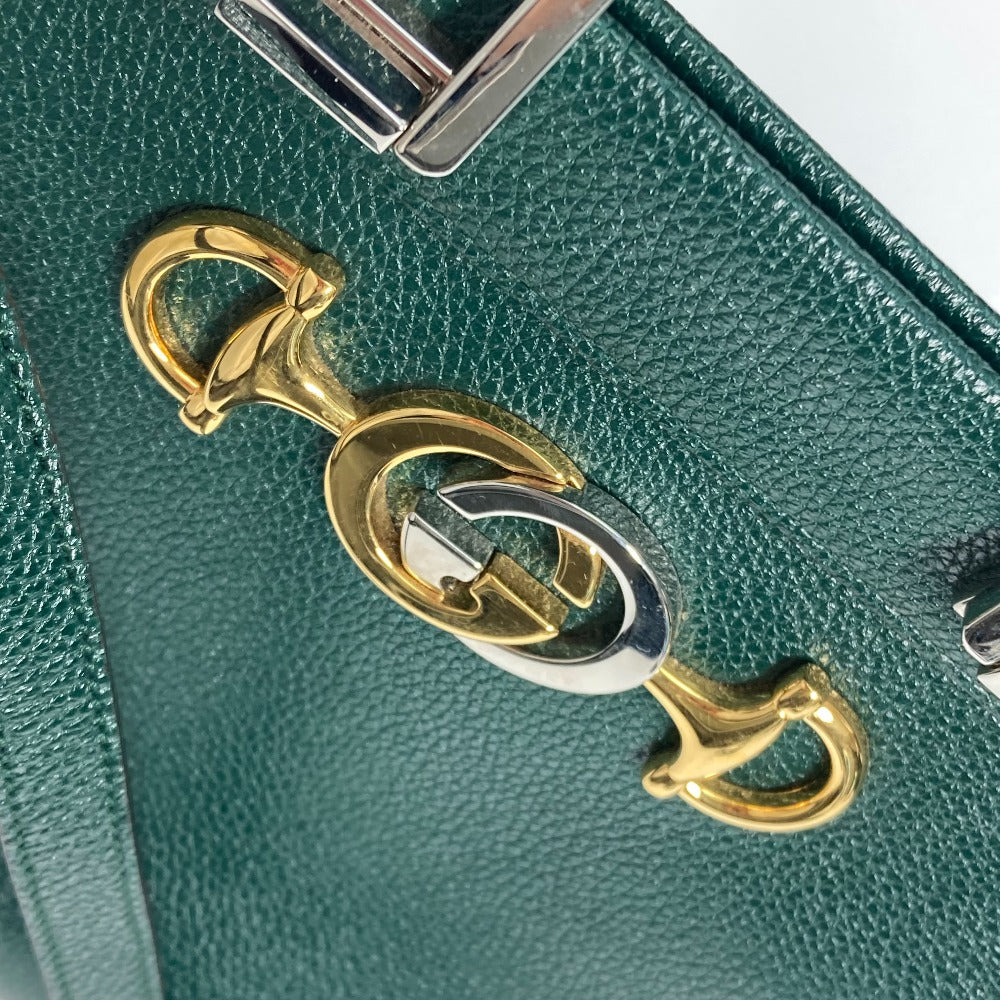 GUCCI Handbag 569712 leather green Zumi Small GG Women Secondhand