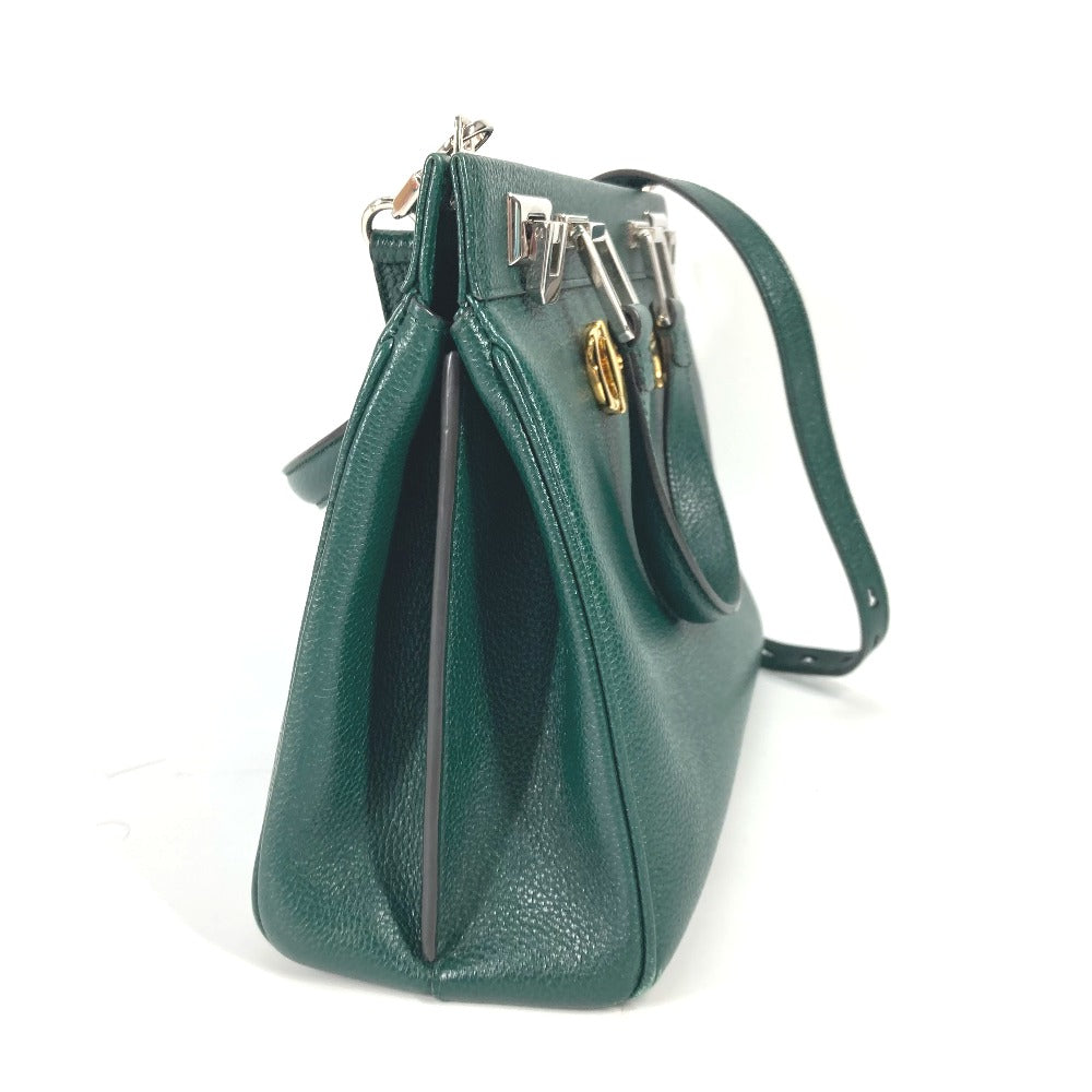 GUCCI Handbag 569712 leather green Zumi Small GG Women Secondhand