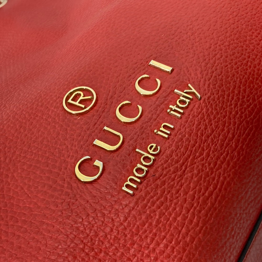 GUCCI Tote Bag 380118 leather Red type logo Shoulder Bag Shoulder Bag Women Secondhand