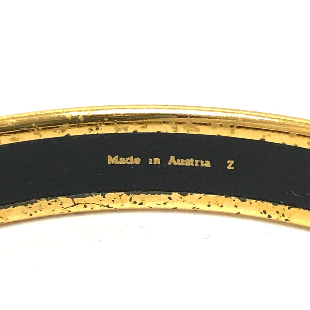 HERMES Bangle Gold Plated, Cloisonne Red type Emaille PM Women Used