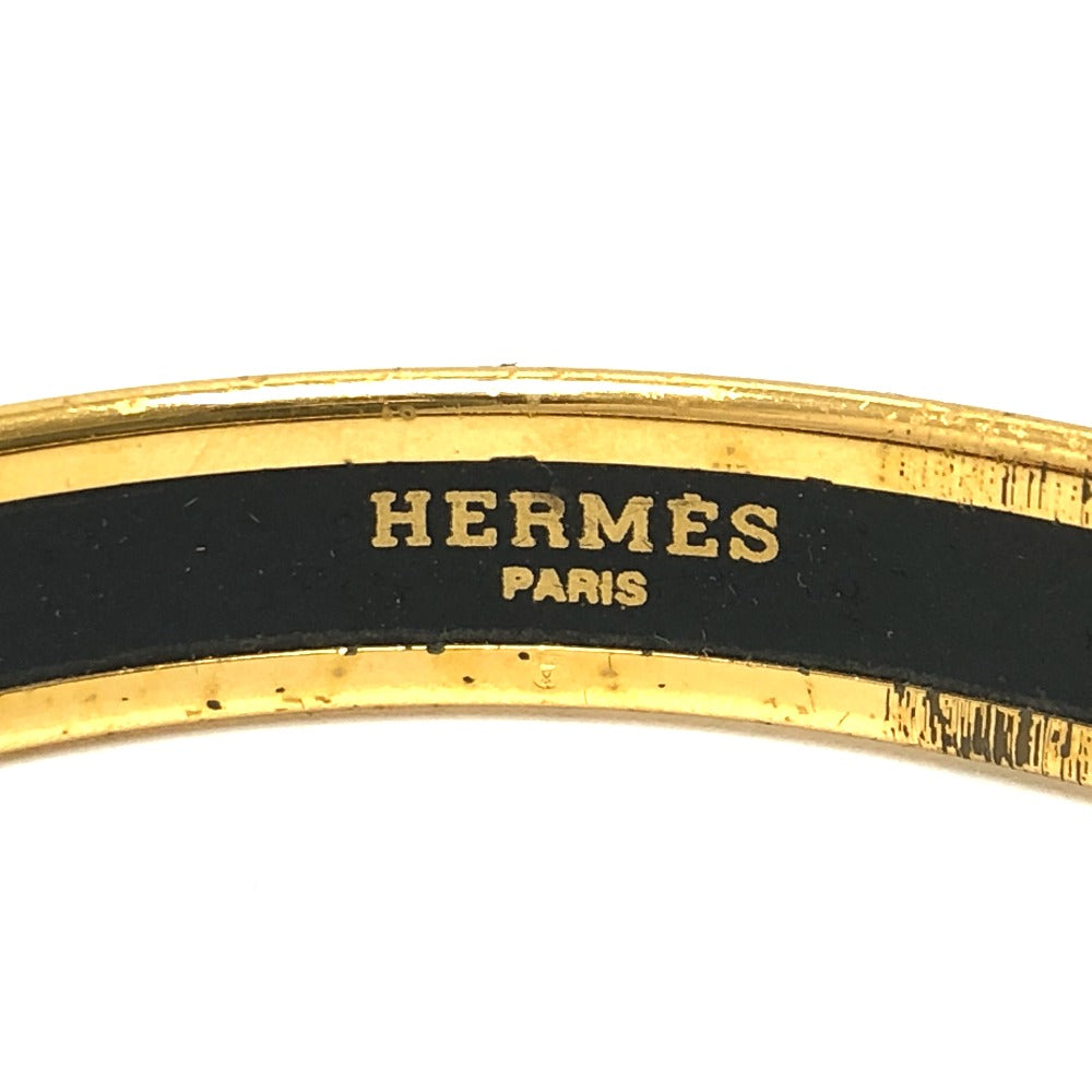 HERMES Bangle Gold Plated, Cloisonne Red type Emaille PM Women Used