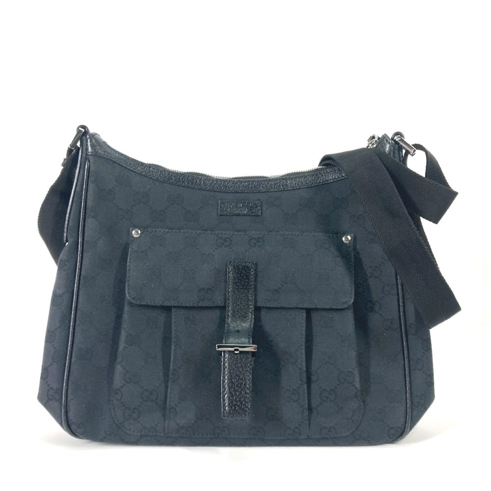 GUCCI Shoulder Bag 114272 GG canvas black GG mens Used