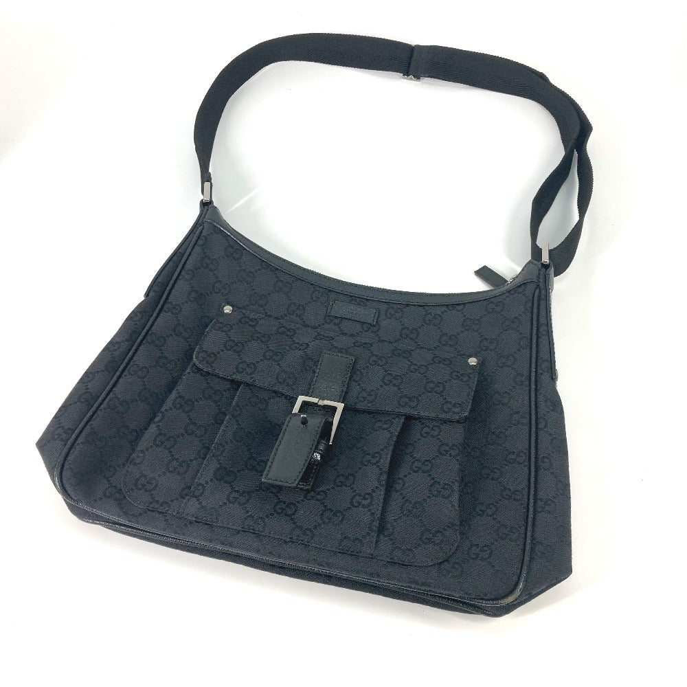 GUCCI Shoulder Bag 114272 GG canvas black GG mens Used