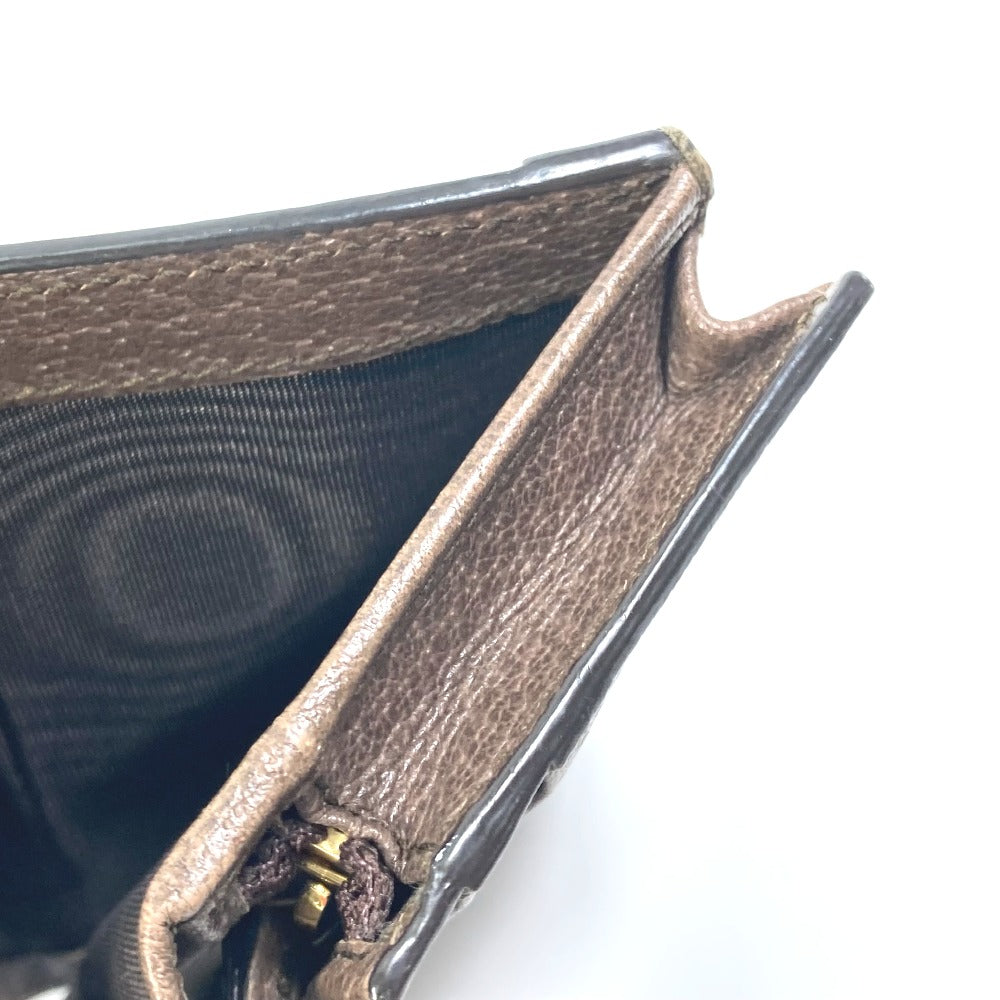 GUCCI Folded wallet 593662 GG Supreme Canvas beige GG Shelly line Ophidia mini wallet Women Secondhand