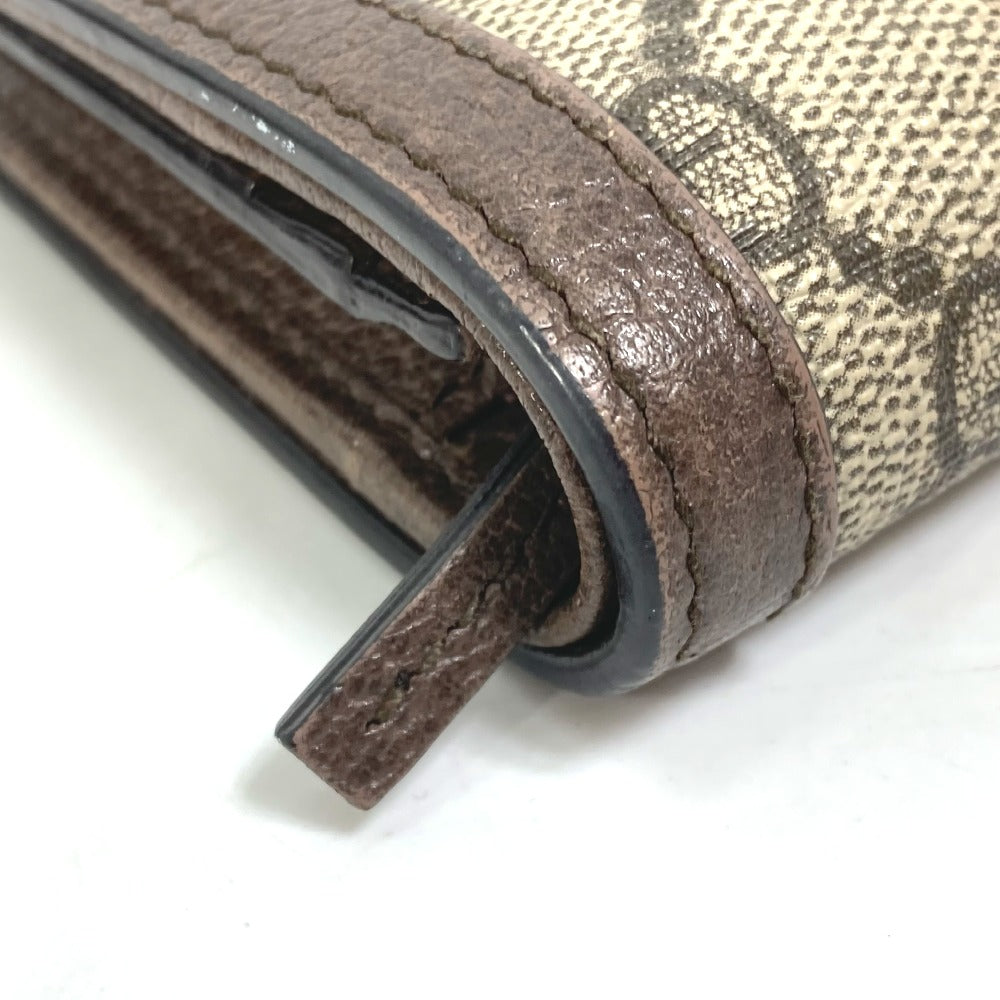 GUCCI Folded wallet 593662 GG Supreme Canvas beige GG Shelly line Ophidia mini wallet Women Secondhand