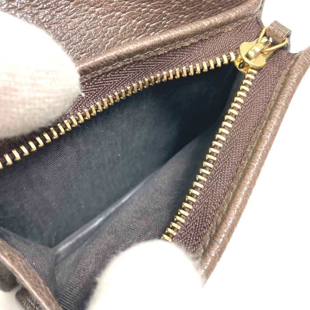 GUCCI Folded wallet 593662 GG Supreme Canvas beige GG Shelly line Ophidia mini wallet Women Secondhand