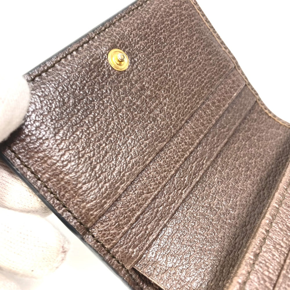 GUCCI Folded wallet 593662 GG Supreme Canvas beige GG Shelly line Ophidia mini wallet Women Secondhand