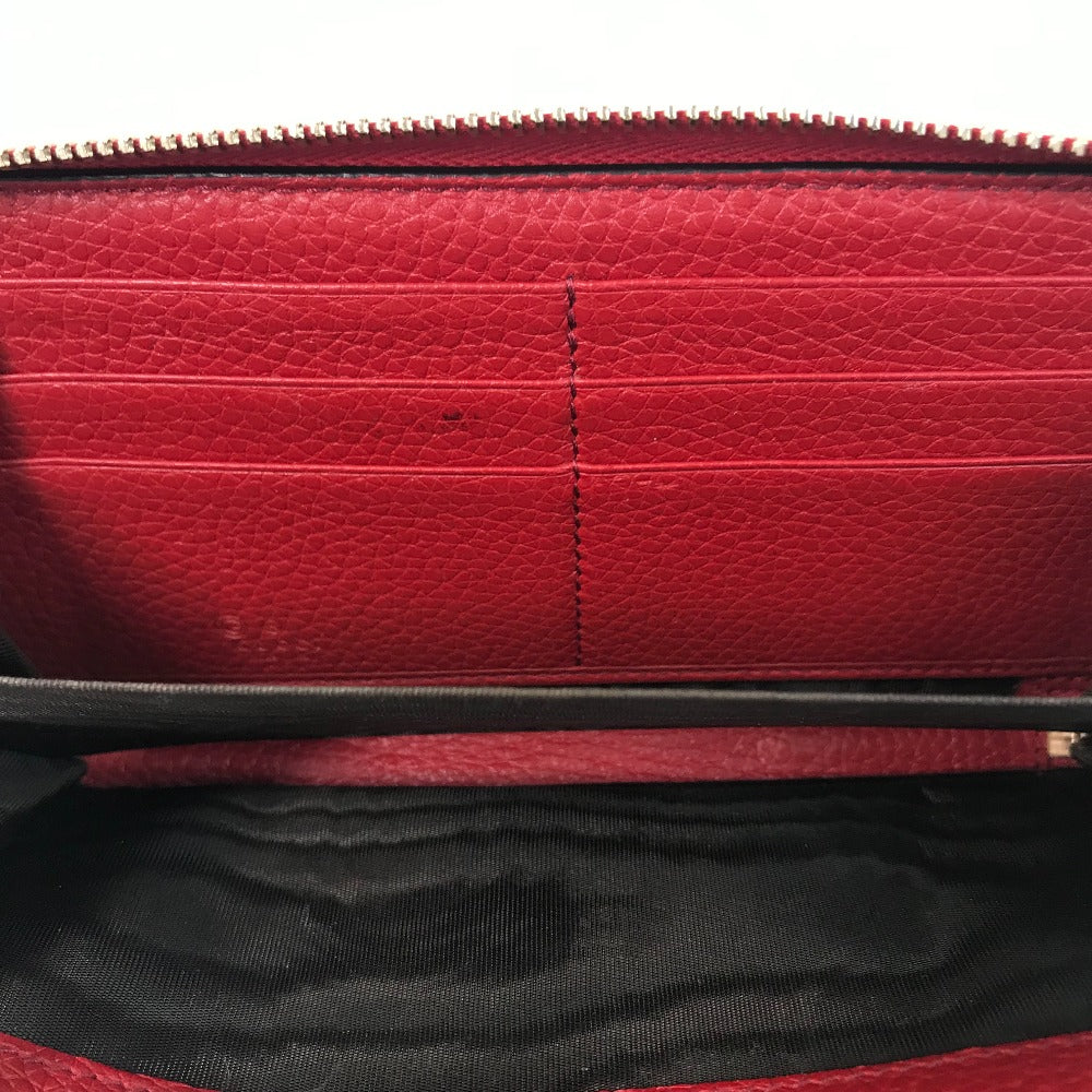 GUCCI Long Wallet Purse 598187 leather Red Long wallet with tassel GG Soho Women Used